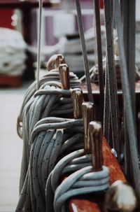 Close-up of ropes on rope