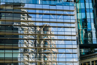 Low angle view of modern glass building