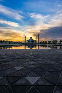 View of building against sky during sunset