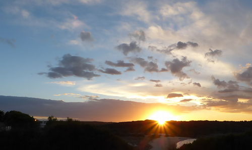 Scenic view of landscape against sky during sunset