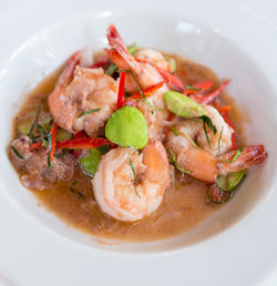 Close-up of seafood served in bowl