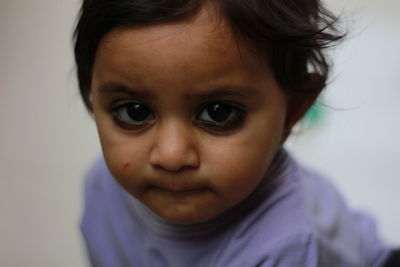 Close-up portrait of cute girl