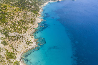 High angle view of sea shore