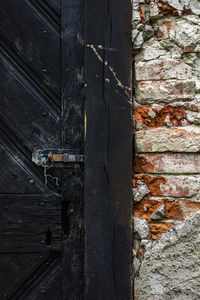 Close-up of abandoned door