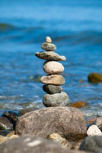 Stack of stones on beach