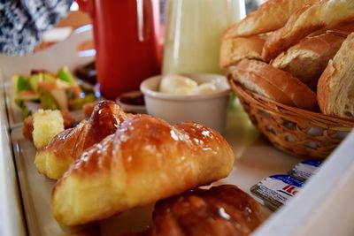 Close-up of food on table