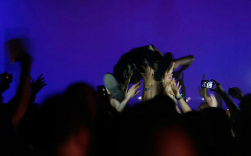 Group of people at music concert