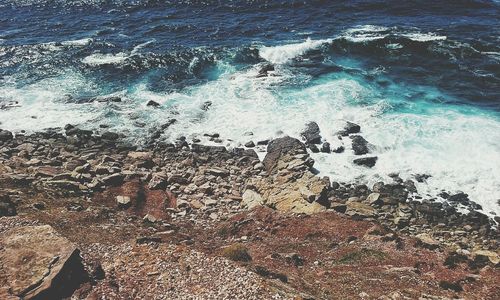 High angle view of beach