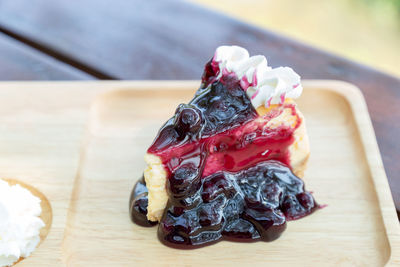 Close-up of cake on table