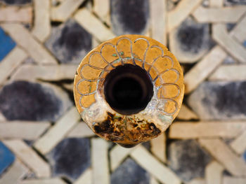 Close-up of patterned pipe