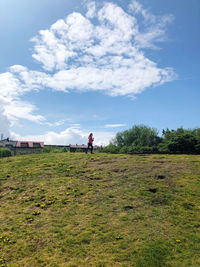 Scenic view of field against sky