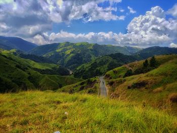 Scenic view of mountains against sky