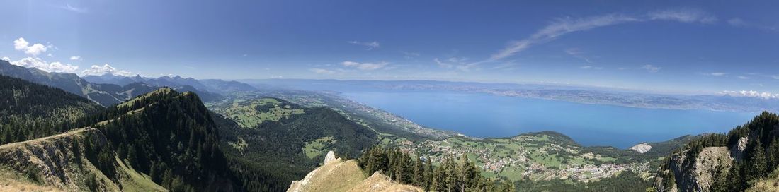 Panoramic view of mountains against sky