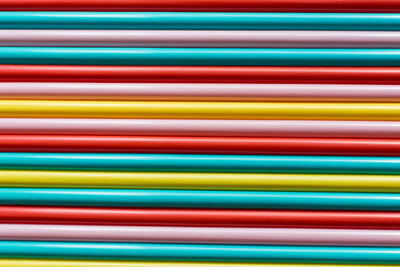 Full frame shot of colorful drinking straws