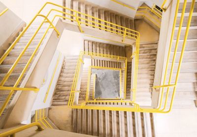 High angle view of spiral stairs