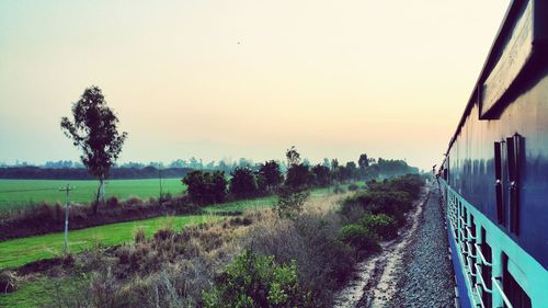 Panoramic view of field against sky