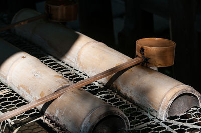 Close-up of rusty machine part