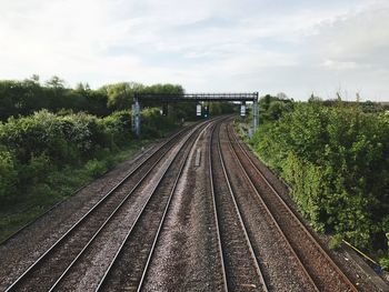 Railway tracks against sky