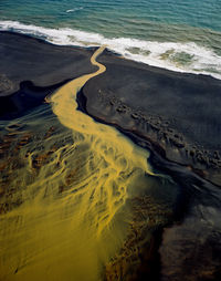 High angle view of beach