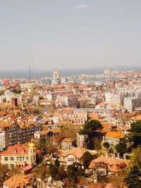 View of cityscape at dusk