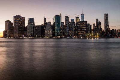 Illuminated city at night