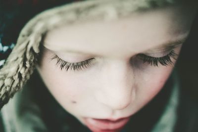 Close-up of young boy