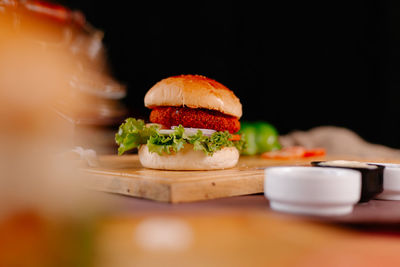 Close-up of food on table