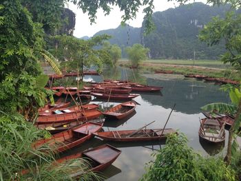 View of boats in lake