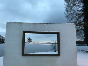 Close-up of window against sky