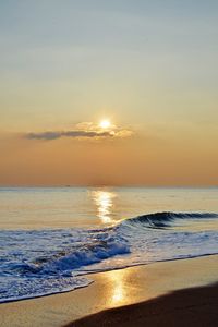 Scenic view of sea at sunset
