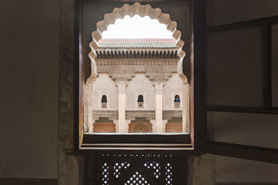 Low angle view of window of building