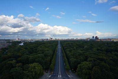 Road against cloudy sky