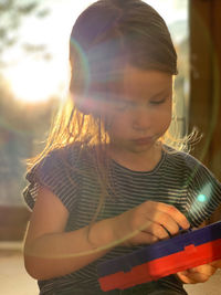 Girl looking at camera