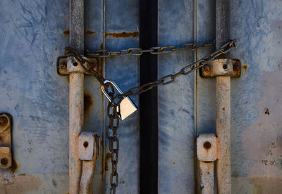 Old rusty lock on the door