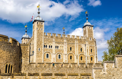 Low angle view of historical building against sky