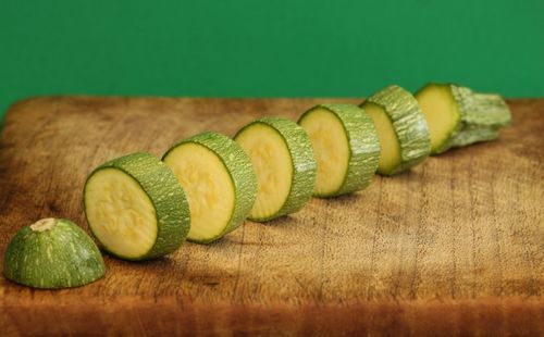 Close-up of chopped fruits on cutting board