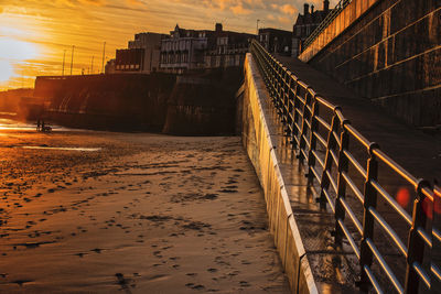 A winter sunrise at whitley bay in the county of tyne and wear, england