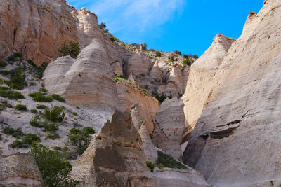 Low angle view of rock formations