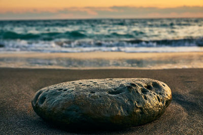 Close-up of rocks on beach