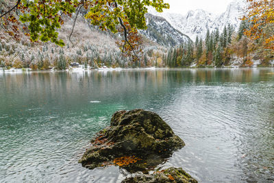 Scenic view of lake against mountain