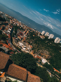 High angle view of townscape against sky