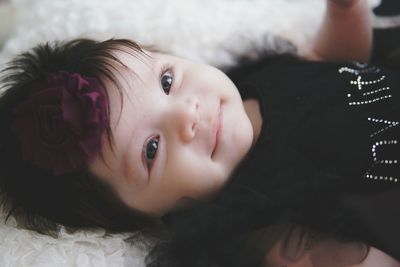 Close-up of baby at home