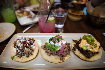 Close-up of food on table