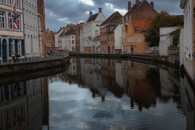 Reflection of buildings in water