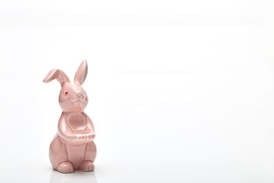 Close-up of easter bunny against white background