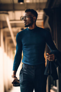 Young man looking away