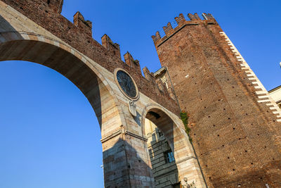 Verona italy  detail of the brà gates, verona gate built along the medieval walls
