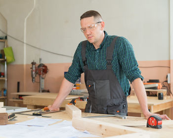 Portrait of man working at home