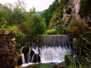 Scenic view of waterfall