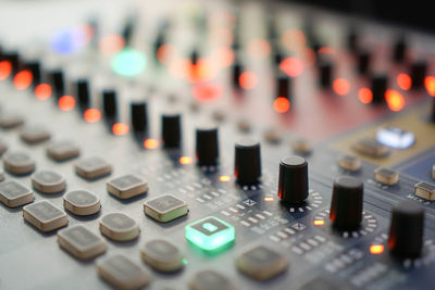 Close-up of sound mixer